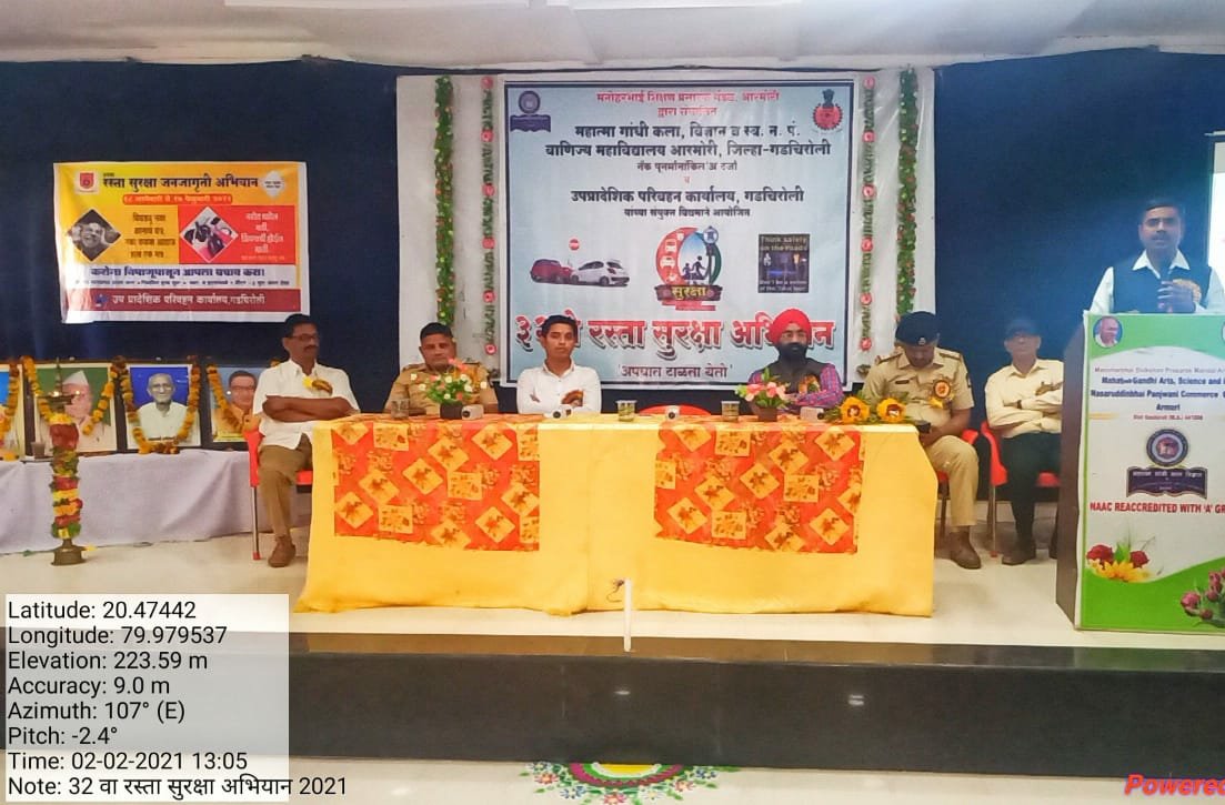 Workshop on Accident can be avoided for 32nd Road Saftey Campaign02.02.2021